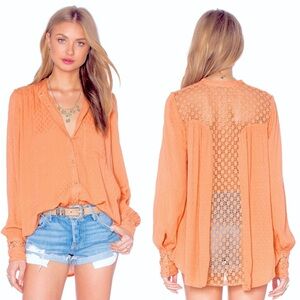 FREE PEOPLE ‘The Best’ lace buttondown